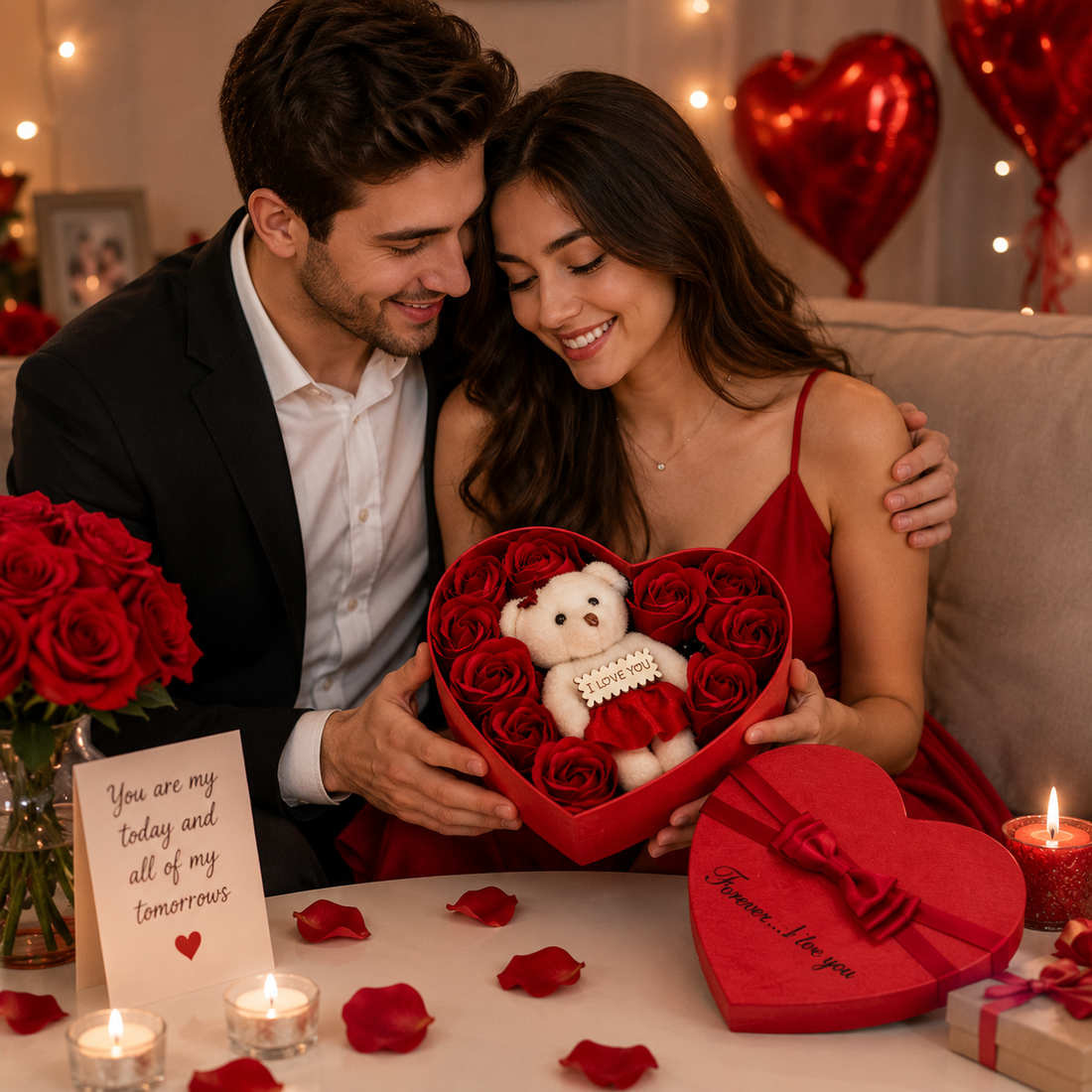 Heart-Shaped Flower Gift Box