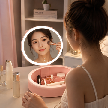 LED Makeup Mirror with Storage Box