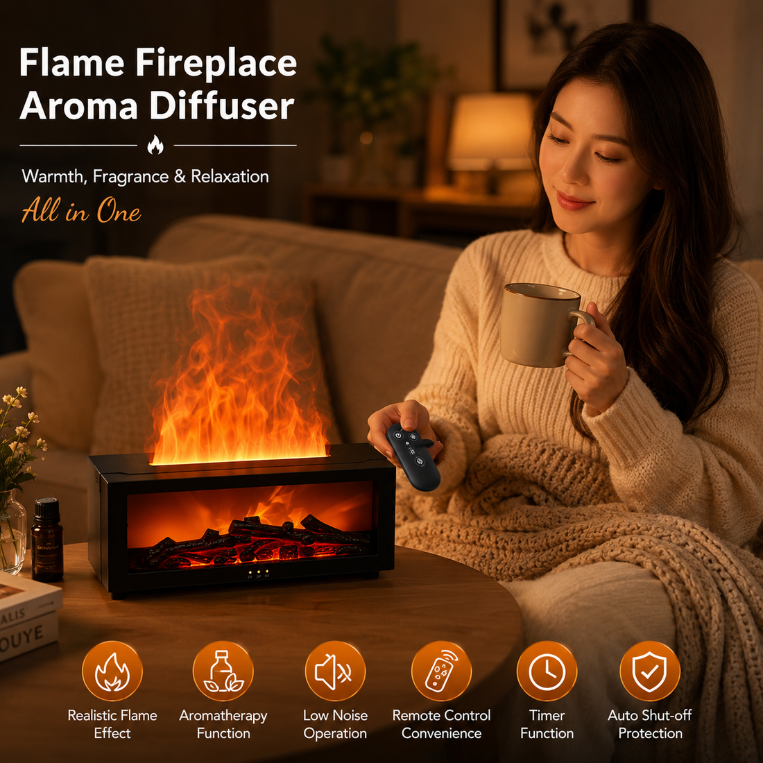 Flame Fireplace Aroma Diffuser
